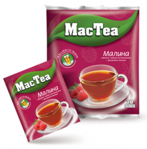 Напиток чайный растворимый Mac Tea с ароматом малины м/у 16г*20шт*50