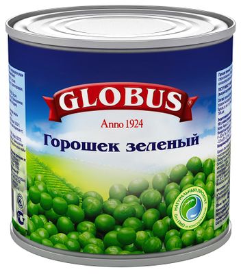 Горошек зеленый Globus, 425мл Горошек зеленый Globus, 425мл