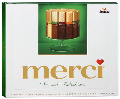 Набор шоколадных конфет Merci Ассорти Миндаль, 250г