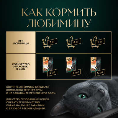 Влажный корм для кошек Sheba Ломтики в соусе с телятиной и языком, 28х75г