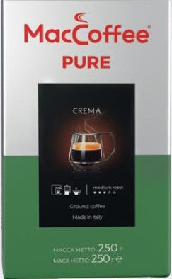Кофе MacCoffee PURE Arabica Crema жаренный в зернах пак 250