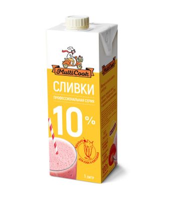 Сливки MultiCook 10% питьевые ТБА 1020г