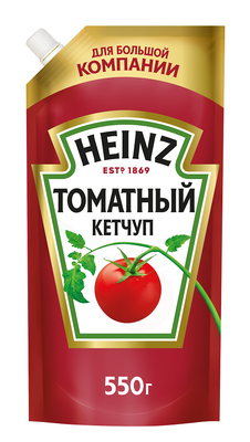 Кетчуп томатный Heinz классический, дой-пак, 550г