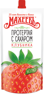 Джем "Махеевъ", Клубника протертая с сахаром, 300 гр дойпак