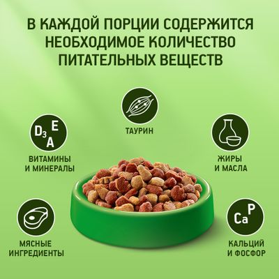 Сухой полнорационный корм Kitekat для взрослых кошек Мясной Пир, 350г