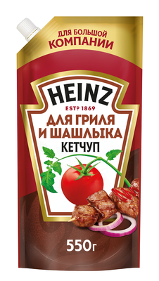 Кетчуп томатный Heinz для гриля и шашлыка, дой-пак, 550г