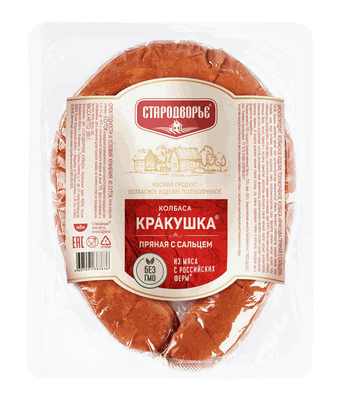 Колбаса полукопченая Кракушка пряная с сальцем