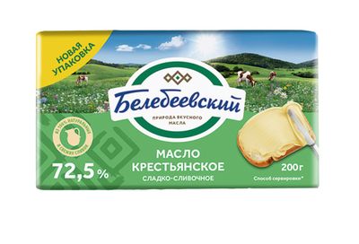 Масло Белебеевское слив. Крестьянское 72,5% 170 г Масло Белебеевское слив. Крестьянское 72,5% 170 г