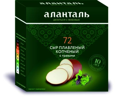 Сыр плавленый Аланталь №72 40% (с травами), 100мм 240г шт