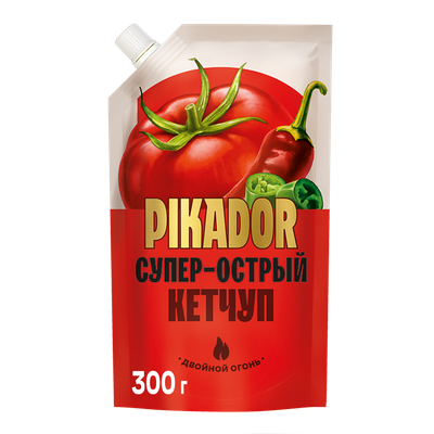 Кетчуп томатный PIKADOR супер-острый, 300 г