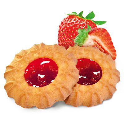 Печенье Сладкая Слобода Баба Маня курабье с клубничной начинкой 3,8 кг