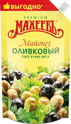 Майонез Махеев Оливковый 50,5% ДПДЗ 400 мл.