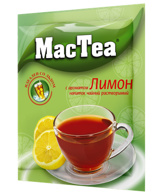Напиток чайный растворимый МасТеа с ароматом Лимона м/уп 20х50х16г