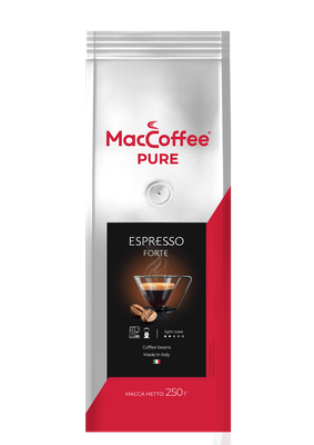 Кофе жареный натуральный в зернах MacCoffee PURE Espresso Forte 250г