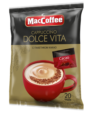 Напиток кофейный растворимый MacCoffee Cappuccino Dolce Vita м/у 20х20х24г