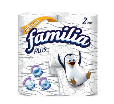 Бумага туалетная Familia Plus Белая 2сл.х 4 рул. Транзит