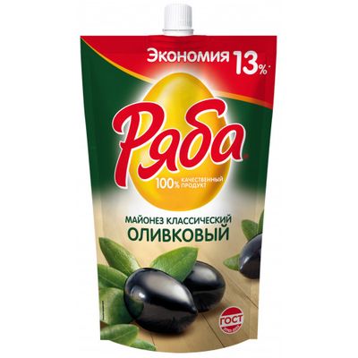 Майонез Ряба Классический оливковый 50,5% 350г Майонез Ряба Классический оливковый 50,5% 350г