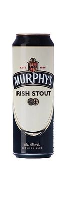 Пиво Мерфис Айриш Стаут тёмное. Фильтр. пастер. (с капсулой азотной смеси) 4% ж/б 0,5л*24 (Рос)