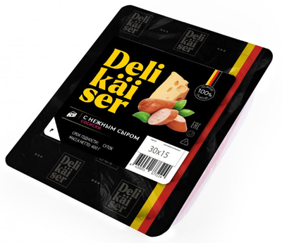 Сосиски Delikaiser c нежным сыром 400 гр. (40сут)
