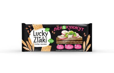 Хлебцы Luky Zlaki хрустящие зерновые Лен-кунжут, 105г