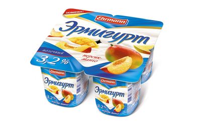 Йогурт Эрмигурт персик/манго 3,2%, 100г