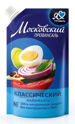 Майонез "Я люблю готовить" классический провансаль, массовая доля жира 67%, дой-пак с доз.1/390 мл Майонез "Я люблю готовить" классический провансаль, массовая доля жира 67%, дой-пак с доз.1/390 мл