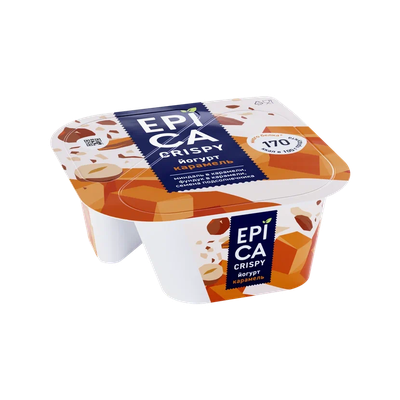 Йогурт EPICA CRISPY карамель-орех 140 г 10,2%