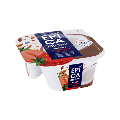 Йогурт EPICA CRISPY клубника-шоколад 140 г 7,3%