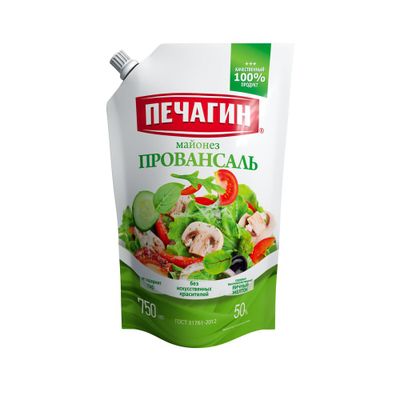 Майонез Печагин Провансаль 50% 750мл дой-пак