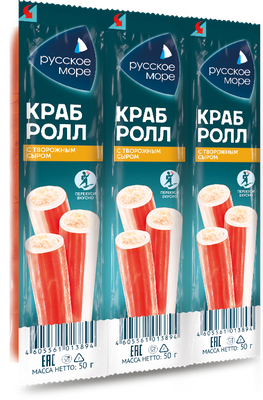 Палочки крабовые Русское море Краб-ролл с сыром паст.охл. 50г