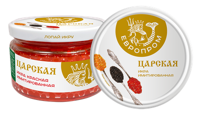 Пресервы Европром Икра имитированная Красная Царская особая 220 г.ст/б
