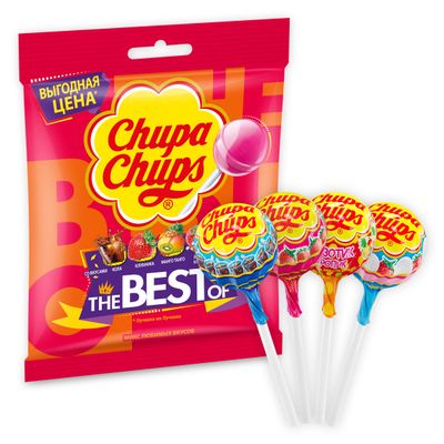 Карамель Chupa Chups The Best of Ассорти, 12г, 14шт