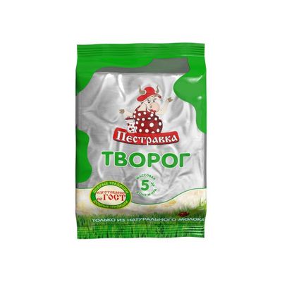 Творог Пестравка 5% 180г флоу-пак