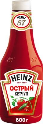 Кетчуп томатный Heinz острый в бутылке, 800г