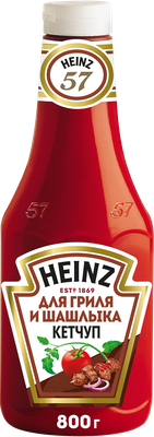 Кетчуп томатный Heinz для гриля и шашлыка в бутылке, 800г