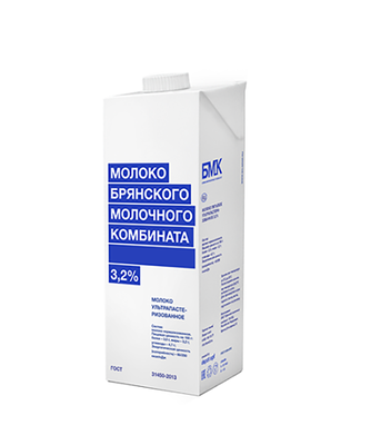 Молоко ультрапастеризованное 3,2% БМК 1000 мл, ТВА edge (12 шт)