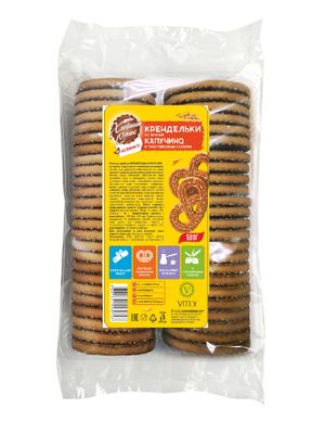 Печенье Хлебный Спас сдобное Крендельки со вкусом капучино и тростн. сахаром 500г*8 (Витли)