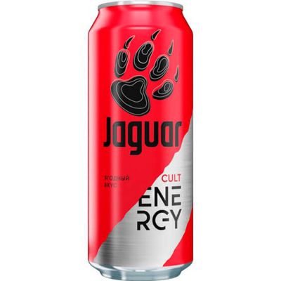 Напиток энергетический Jaguar CULT Energy ягодный вкус, газированный, 0,45л