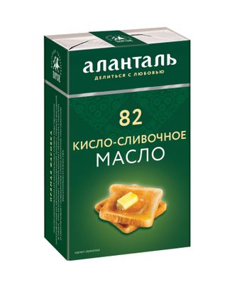 Масло сливочное Аланталь № 82 кисло-сливочное, брикет в обечайке 150г шт