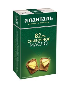 Масло сливочное Аланталь № 82, брикет в обечайке 150г шт