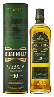 Виски Бушмилз Сингл Молт 10 лет 0,7*6 п/у
