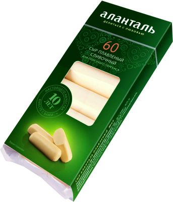 Сыр плавленый Аланталь №60 40% (сливочный), батончики 140г шт
