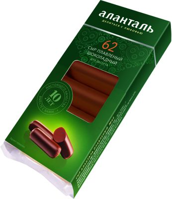 Сыр плавленый Аланталь №62 40% (шоколадный), батончики 140г шт