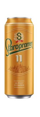 Пиво Старопрамен 11 светлое, пастер., фильтр. 4,7% ж/б 0,5л*24 