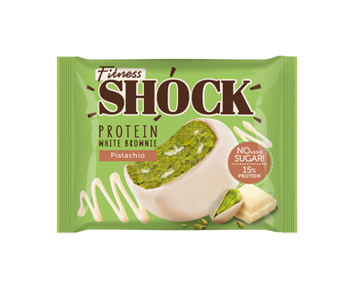 Кондитерское изделие FitnesSHOCK Брауни белый шоколад и фисташка глазированное 50 гр