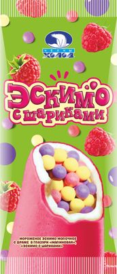Мороженое НЧ эскимо молочное с драже в глазури с ароматом малины 30*60г