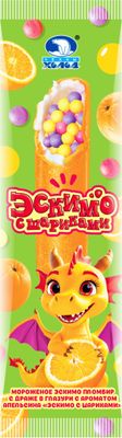 Мороженое НЧ эскимо пломбир с драже в глазури с ароматом апельсина 30*60г