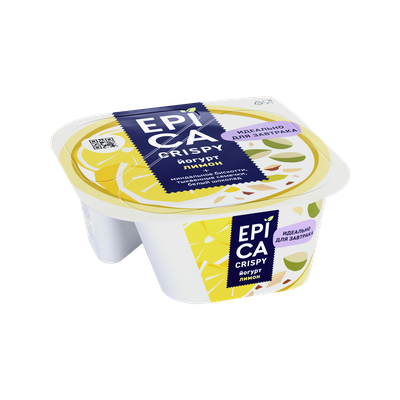 Йогурт EPICA CRISPY лимон-бел.шок 140 г 8,6%