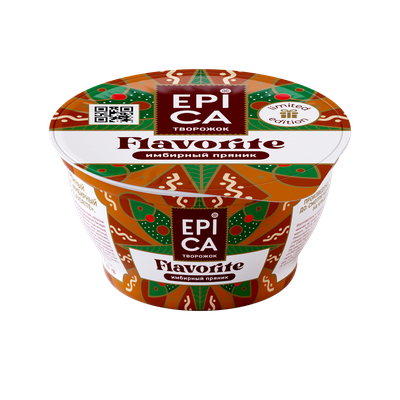 Десерт творожный EPICA FLAVORITE с имбирным пряником 130 г 7,5% 40 сут