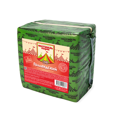 Сыр Фестиваль сыров Голландский 45% Гост 32260-2013 квадрат пленка